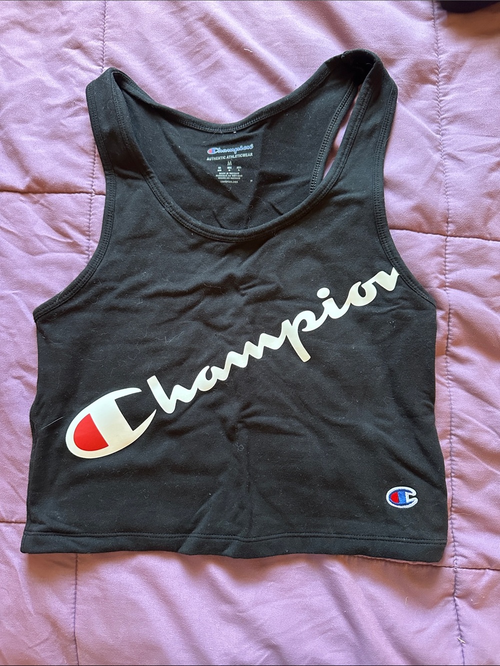 Champion Black Crop Tank